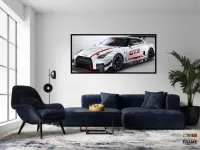 Quadro Decorativo Carro Sport Nissan GT3 130x60 Moldura preta 2x2 cm - Foto 4