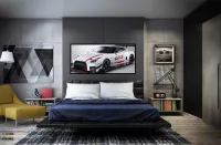 Quadro Decorativo Carro Sport Nissan GT3 130x60 Moldura preta 2x2 cm - Foto 6