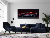 Quadro Decorativo Carro Sportivo Farrari 130x60 Moldura preta 2x2 cm - Foto 4