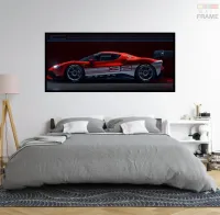 Quadro Decorativo Carro Sportivo Farrari 130x60 Moldura preta 2x2 cm - Foto 5
