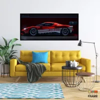 Quadro Decorativo Carro Sportivo Farrari 130x60 Moldura preta 2x2 cm - Foto 7