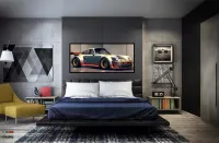 Quadro Decorativo Carro Super Porsche 130x60 Moldura preta 2x2 cm - Foto 6