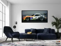 Quadro Decorativo Carro Superesportivo 130x60 com moldura preta 2x2 cm - Foto 4