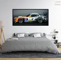 Quadro Decorativo Carro Superesportivo 130x60 com moldura preta 2x2 cm - Foto 6