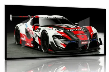 Quadro Decorativo Carro Toyota Supra Corrida 130x60 moldura preta 2x2 cm