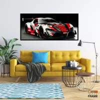 Quadro Decorativo Carro Toyota Supra Corrida 130x60 moldura preta 2x2 cm - Foto 7