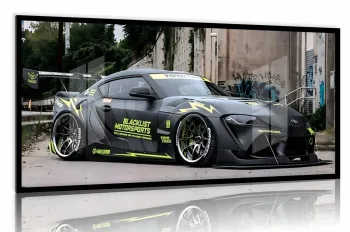 Quadro Decorativo Carro Toyota Supra Sport 130x60 Moldura preta 2x2 cm