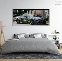 Quadro Decorativo Carro Toyota Supra Sport 130x60 Moldura preta 2x2 cm - Foto 5