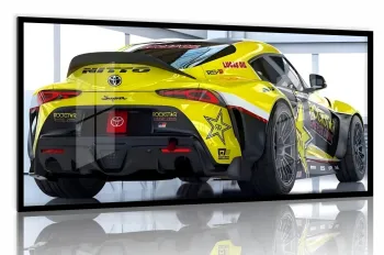 Quadro Decorativo Carro Turbo Toyota Supra 130x60 com moldura preta 2x2 cm