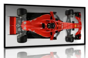 Quadro Decorativo CarroFerrari SF71H Fórmula 1 130x60 Moldura preta 2x2 cm