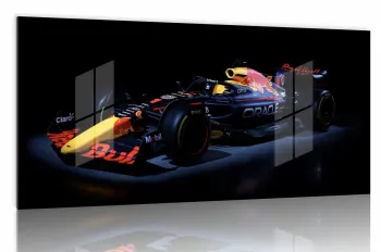 Quadro Decorativo Corrida F1 Red Bull 130x60 com Moldura preta 2x2 cm