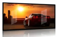 Quadro Decorativo Corvette Adrenalina 130x60 Moldura preta 2x2 cm