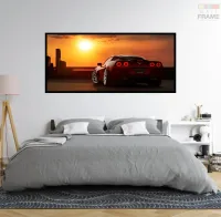 Quadro Decorativo Corvette Adrenalina 130x60 Moldura preta 2x2 cm - Foto 5