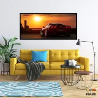 Quadro Decorativo Corvette Adrenalina 130x60 Moldura preta 2x2 cm - Foto 7
