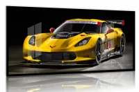 Quadro Decorativo Corvette Alta Velocidade 130x60 Moldura preta 2x2 cm