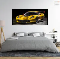 Quadro Decorativo Corvette Alta Velocidade 130x60 Moldura preta 2x2 cm - Foto 5