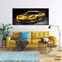 Quadro Decorativo Corvette Alta Velocidade 130x60 Moldura preta 2x2 cm - Foto 7