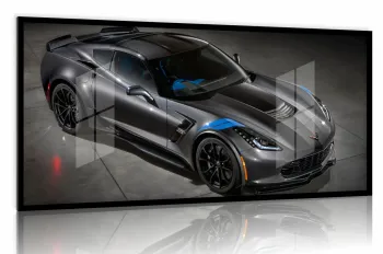 Quadro Decorativo Corvette Estilo 130x60 Moldura preta 2x2 cm