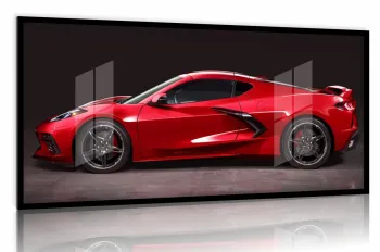 Quadro Decorativo Corvette Performance 130x60 Moldura preta 2x2 cm