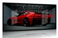 Quadro Decorativo Corvette Pista 130x60 Moldura preta 2x2 cm