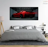 Quadro Decorativo Corvette Pista 130x60 Moldura preta 2x2 cm - Foto 5