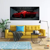 Quadro Decorativo Corvette Pista 130x60 Moldura preta 2x2 cm - Foto 7
