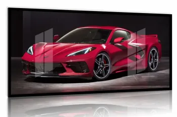 Quadro Decorativo Corvette Racing 130x60 Moldura preta 2x2 cm