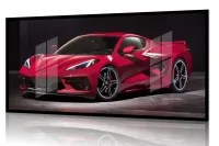 Quadro Decorativo Corvette Racing 130x60 Moldura preta 2x2 cm - Foto 2