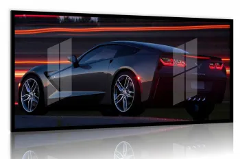 Quadro Decorativo Corvette Velocidade 130x60 Moldura preta 2x2 cm