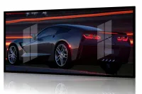 Quadro Decorativo Corvette Velocidade 130x60 Moldura preta 2x2 cm - Foto 2