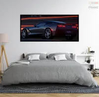 Quadro Decorativo Corvette Velocidade 130x60 Moldura preta 2x2 cm - Foto 5