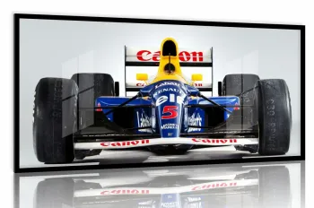 Quadro Decorativo F1 Carro Williams Corrida 130x60 moldura preta 2x2 cm