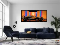 Quadro Decorativo F1 Corrida Carro GP 130x60 moldura preta 2x2 cm - Foto 4