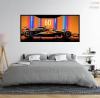 Quadro Decorativo F1 Corrida Carro GP 130x60 moldura preta 2x2 cm - Foto 5