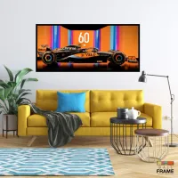 Quadro Decorativo F1 Corrida Carro GP 130x60 moldura preta 2x2 cm - Foto 7