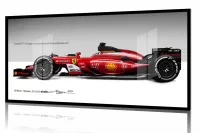 Quadro Decorativo F1 Escuderia Ferrari 130x60 Moldura preta 2x2 cm - Foto 2