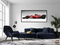 Quadro Decorativo F1 Escuderia Ferrari 130x60 Moldura preta 2x2 cm - Foto 4