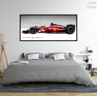 Quadro Decorativo F1 Escuderia Ferrari 130x60 Moldura preta 2x2 cm - Foto 5