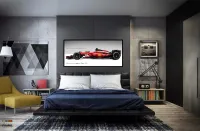 Quadro Decorativo F1 Escuderia Ferrari 130x60 Moldura preta 2x2 cm - Foto 6