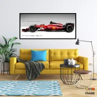 Quadro Decorativo F1 Escuderia Ferrari 130x60 Moldura preta 2x2 cm - Foto 7