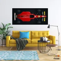 Quadro Decorativo F1 Ferrari Antiga Corrida 130x60 Moldura preta 2x2 cm - Foto 7