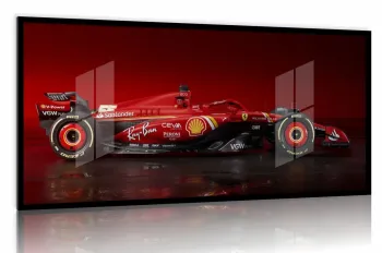 Quadro Decorativo F1 Ferrari Gp Racing 130x60 Moldura preta 2x2 cm