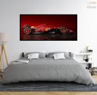Quadro Decorativo F1 Ferrari Gp Racing 130x60 Moldura preta 2x2 cm - Foto 5
