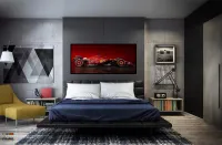 Quadro Decorativo F1 Ferrari Gp Racing 130x60 Moldura preta 2x2 cm - Foto 6