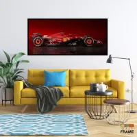 Quadro Decorativo F1 Ferrari Gp Racing 130x60 Moldura preta 2x2 cm - Foto 7