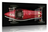 Quadro Decorativo F1 Ferrari Super Antiga 130x60 Moldura preta 2x2 cm