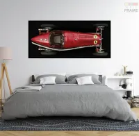 Quadro Decorativo F1 Ferrari Super Antiga 130x60 Moldura preta 2x2 cm - Foto 5