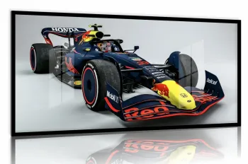 Quadro Decorativo F1 Honda Red Bull Carro130x60 Moldura preta 2x2 cm