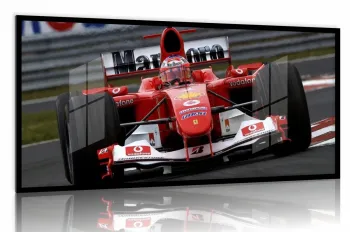 Quadro Decorativo Ferrari F1 na pista Marlboro 130x60 moldura preta 2x2 cm