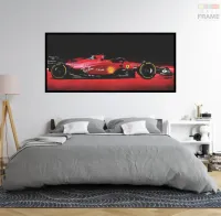 Quadro Decorativo Ferrari GP F1 Corrida 130x60 Moldura preta 2x2 cm - Foto 5